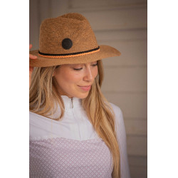 Chapeau Pénélope Rafia Camel Marron