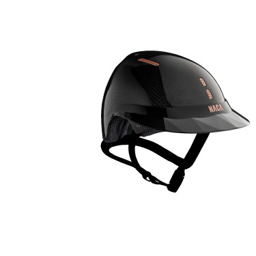 Casque d'équitation NACA Gravity S carbone Carbone noir brillant / rose gold