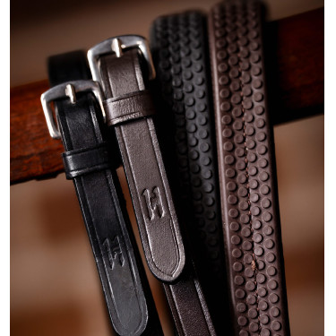 Rênes Horseware grip pouce caoutchouc Noir