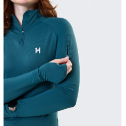 Polo 1/4 Zip Horseware hiver Strive femme Vert dynastie