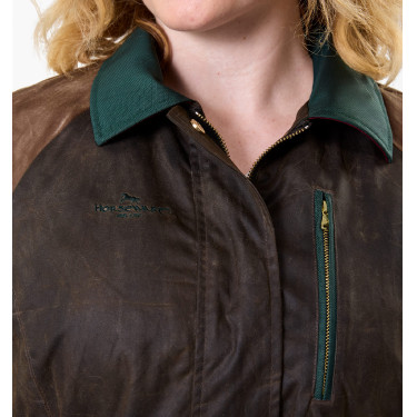 Manteau ciré Horseware 40 ans femme Bay héritage / vert rambo