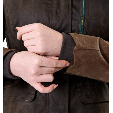 Manteau ciré Horseware 40 ans femme Bay héritage / vert rambo