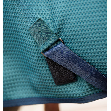 Couverture séchante Horseware Rambo Techni Waffle Cooler Vert dynastie / marine / argent Couverture séchante Horseware Rambo Techni Waffle Cooler Vert dynastie / marine / argent