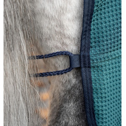 Horseware Rambo Techni Waffle Cooler zweetdeken Groen dynastie / marine / zilver