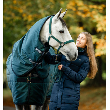 Couverture d'écurie Horseware Amigo Ripstop Insulator 50g Vert dynastie / marine / argent