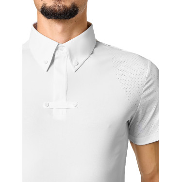 Polo de concours Equestrian Stockholm Divine Motion homme manches courtes Blanc Polo de concours Equestrian Stockholm Divine Motion homme manches courtes Blanc