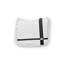 Tapis de dressage Equestrian Stockholm avec bandes Blanc Tapis de dressage Equestrian Stockholm avec bandes Blanc