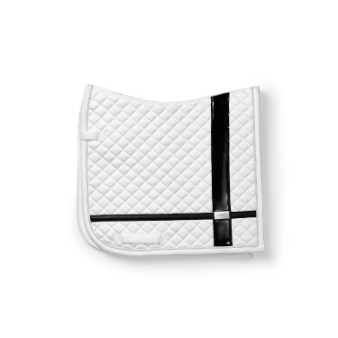 Tapis de dressage Equestrian Stockholm avec bandes Blanc Tapis de dressage Equestrian Stockholm avec bandes Blanc