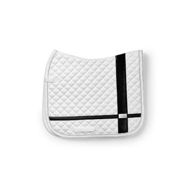 Tapis de dressage Equestrian Stockholm avec bandes Blanc Tapis de dressage Equestrian Stockholm avec bandes Blanc