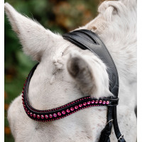 Ponyhoofdstel Horseware Diamante Flash Zwart / roze