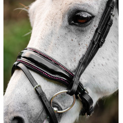 Bridon poney Horseware Diamante Flash Noir / rose