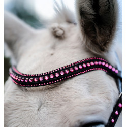 Bridon poney Horseware Diamante Flash Noir / rose