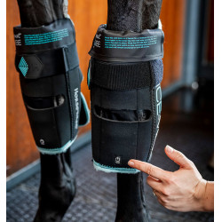 Horseware Ice-Vibe kniebeschermers Zwart / aqua