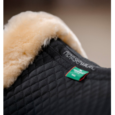 Horseware schapenvacht-zadelpad Zwart / natuur