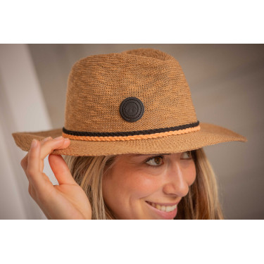 Chapeau Pénélope Rafia Camel Marron