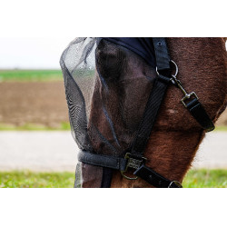Halster + UV-beschermend masker Equithème Zwart