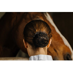 Barrette résille pour cheveux Equithème Floral Noir Barrette résille pour cheveux Equithème Floral Noir