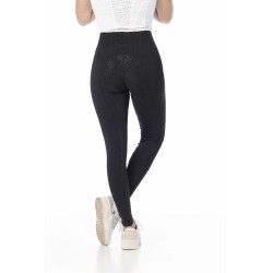 Pull-on Equithème Flora siliconen zitvlak Zwart