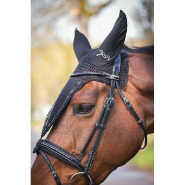 Paardenvliegennetje lang Pénélope strass Zwart