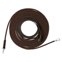 Longues rênes Riding World cuir / corde Havane Marron