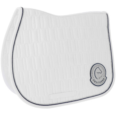 Tapis de selle Je t'aime Equithème Compet Blanc