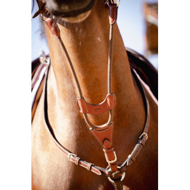 Martingaalriem Pénélope Bip Light US elastisch Hazelnoot Bruin