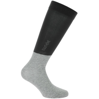 Chaussettes Equithème Compet 2 paires Noir / gris clair