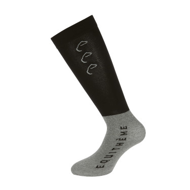 Chaussettes Equithème Compet 2 paires Noir / gris clair