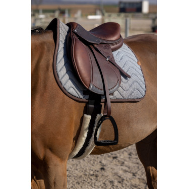 Tapis de selle Equithème Tweedytan Blanc