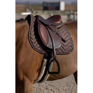 Tapis de selle Equithème Tweedytan Marron