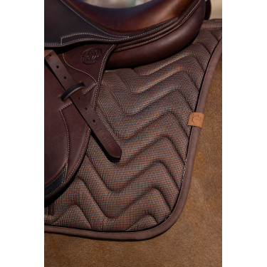 Tapis de selle Equithème Tweedytan Marron