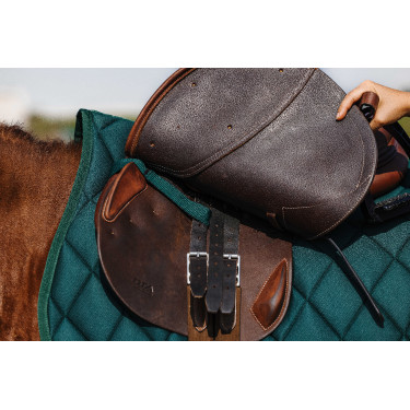 Zadeldoek Riding World School Donkergroen