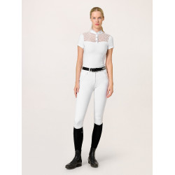 Wedstrijdpolo Equestrian Stockholm Crystal Champion dames Wit perfectie