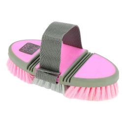 Nylon borstel Hippotonic Softgrip flexibel Grijs / roze Nylon borstel Hippotonic Softgrip flexibel Grijs / roze