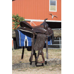 Tapis Westride Navajo coton/acrylique Noir / bleu roi  / blanc