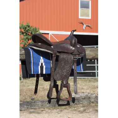 Tapis Westride Navajo coton/acrylique Noir / bleu roi  / blanc