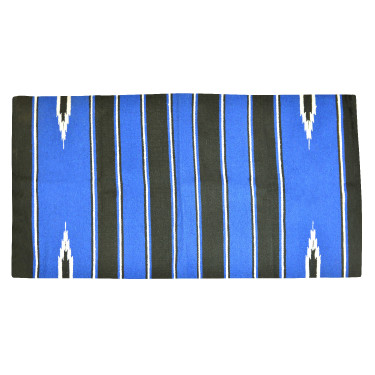 Tapis Westride Navajo coton/acrylique Noir / bleu roi  / blanc