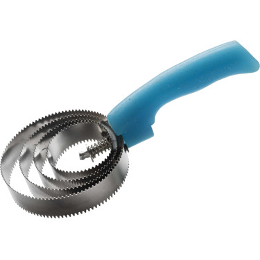 Ronde metalen roskam fluo met glitter Lichtblauw