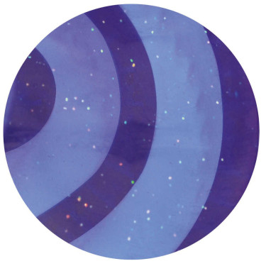 Ovale glitters rubberen rosborstel kind Violet