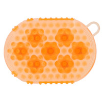 Gant double face étrille et massage Orange