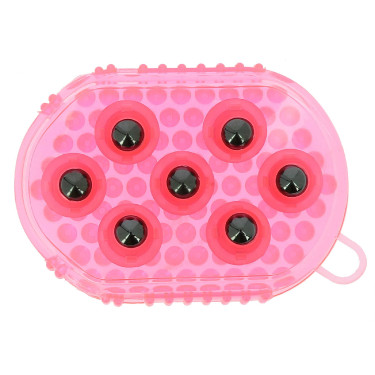 Gant double face étrille et massage Rose