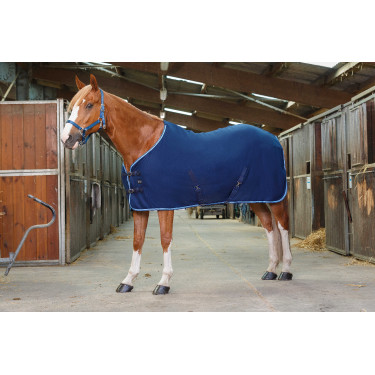 Chemise polaire Riding World avec sursangles croisées 230g Marine / bleu ciel Chemise polaire Riding World avec sursangles croisées 230g Marine / bleu ciel