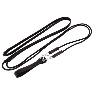 Duitse teugels leer / touw Norton Pro Zwart