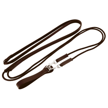 Rênes allemande cuir / corde Norton Pro Havane Marron