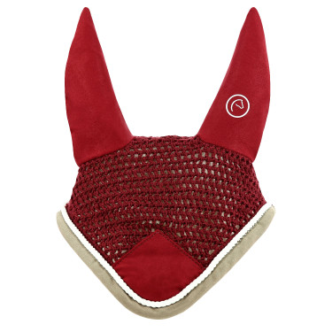 Bonnet chasse-mouches Equithème Polyfun Bordeaux / taupe Bonnet chasse-mouches Equithème Polyfun Bordeaux / taupe