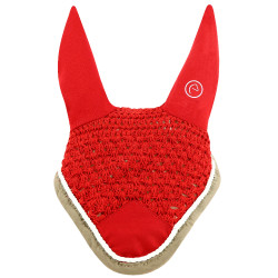 Bonnet chasse-mouches Equithème Polyfun Rouge / taupe