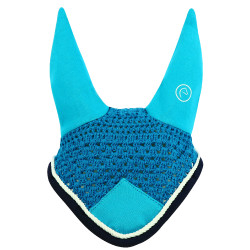 Bonnet chasse-mouches Equithème Polyfun Turquoise / marine Bleu