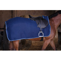 Zadeldeken Riding World fleece Marine / lichtblauw