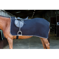 Zadeldeken Riding World fleece Marine / lichtblauw