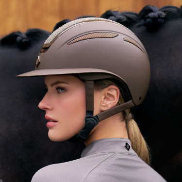 Casque Imperial Riding Olania Deluxe big visor Marron